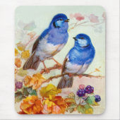 Blaue Vögel Mousepad (Vorne)