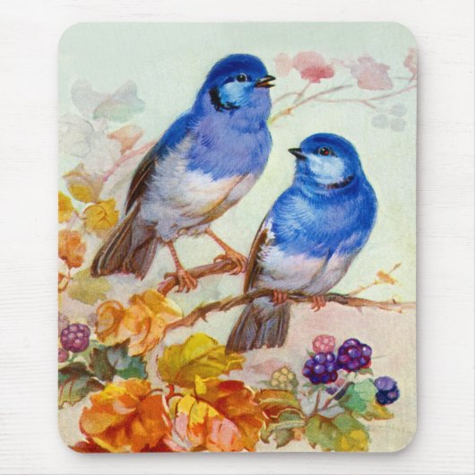 Blaue Vögel Mousepad (Vorne)