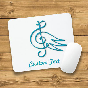 Blaue Vogel Musikmauspad Mousepad