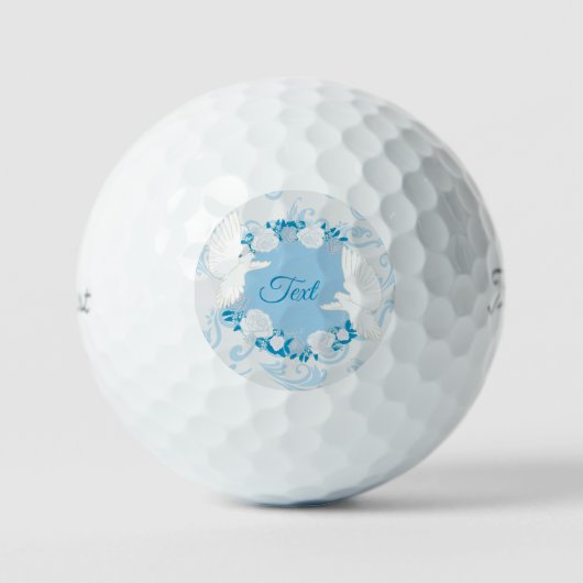 Blaue Vögel Muster Golfball (Vorderseite)