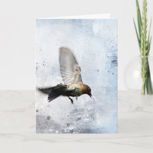 Blaue Vogel, Muttertag Karte (Vorderseite)