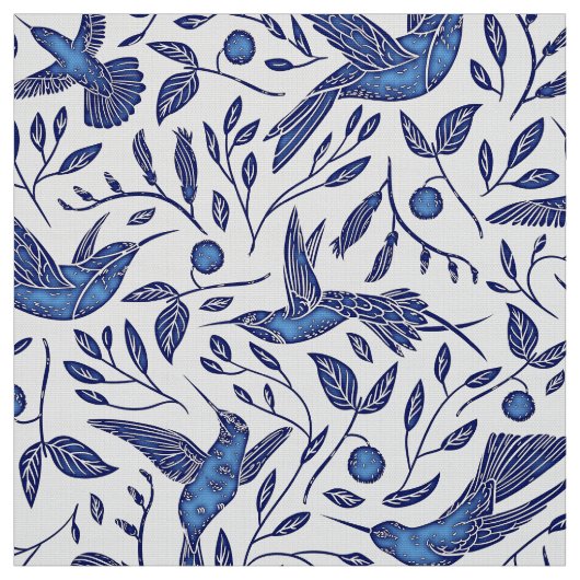 Blaue Vogel-nahtloses Muster Delfts Stoff (Muster)