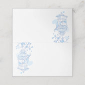 Blaue Vögel öffnen Käfig grafische Platzkarten (Außenseite Aufgefaltet)