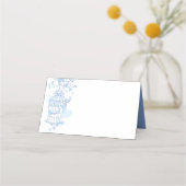 Blaue Vögel öffnen Käfig grafische Platzkarten (Vorderseite)