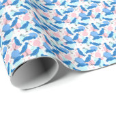 Blaue Vogel Partei Geschenkpapier (Rolleneckpunkt)