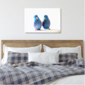 Blaue Vögel Pazifischer Parrotlet Lumpen Leinwanddruck (Insitu (Schlafzimmer))
