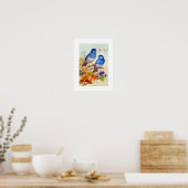 Blaue Vögel Poster (Küche)