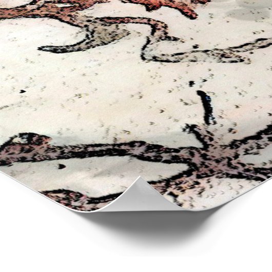 Blaue Vögel Poster (Ecke)