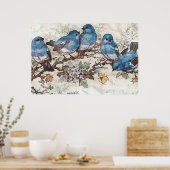 Blaue Vögel Poster (Küche)