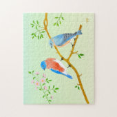 Blaue Vögel Puzzle (Vertikal)