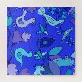 Blaue Vögel Puzzle (Horizontal)