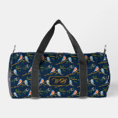Blaue Vögel Reisetasche Dunkelblau Duffle Bag (Rückseite)