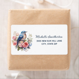 Blaue Vogel-Rosa-Blumen-Versand