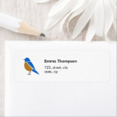 Blaue Vogel-Rücksende-Adressetikett Minimale Illus (Insitu)