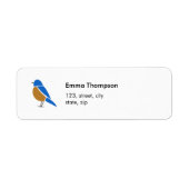 Blaue Vogel-Rücksende-Adressetikett Minimale Illus (Vorne)