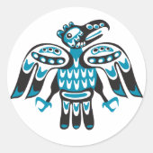 Blaue Vogel Runder Aufkleber (Vorderseite)