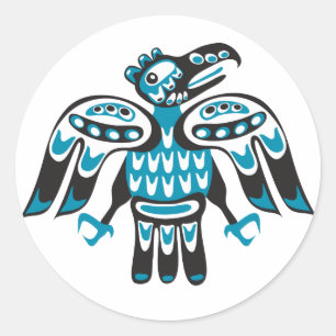 Blaue Vogel Runder Aufkleber