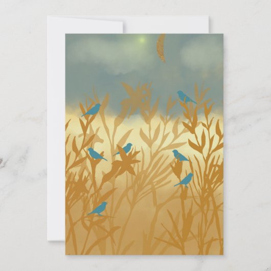 Blaue Vögel Save The Date (Vorderseite)