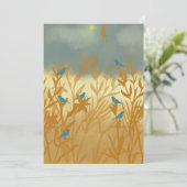 Blaue Vögel Save The Date (Stehend Vorderseite)