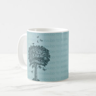 Blaue Vögel Schmetterlinge Traumbaum Kaffeetasse