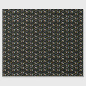 Blaue Vögel Schwarz Geschenkpapier (Flach)