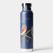Blaue Vögel Schwarzer Thor Trinkflasche (Links)