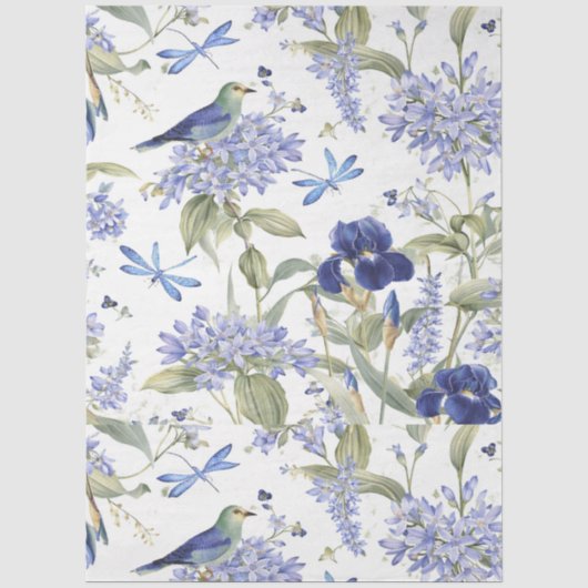 Blaue Vögel Seidenpapier (Vorderseite)