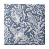 Blaue Vögel Sickle Blume Waldfläche R Fliese (Vorderseite)