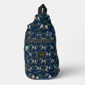 Blaue Vögel Sling Bag Dunkelblau (Vorderseite)