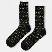 Blaue Vögel Socken (Linkes Detail)
