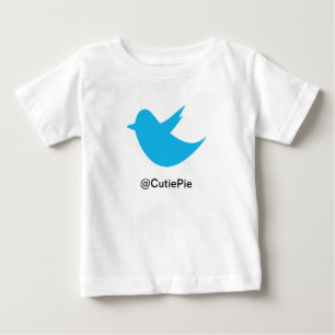 Blaue Vogel-sozial-Medien Baby T-shirt