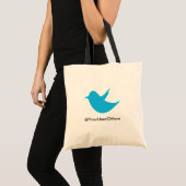 Blaue Vogel-sozial-Medien Tragetasche (Vorderseite (Produkt))
