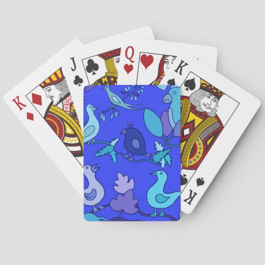 Blaue Vögel Spielkarten (Rückseite)