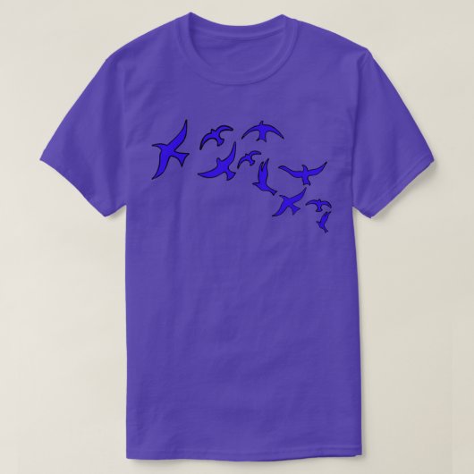 Blaue Vögel T-Shirt (Design vorne)