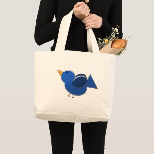 Blaue Vogel-Tasche Jumbo Stoffbeutel (Vorderseite (Produkt))