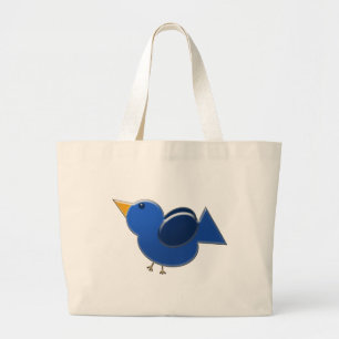 Blaue Vogel-Tasche Jumbo Stoffbeutel