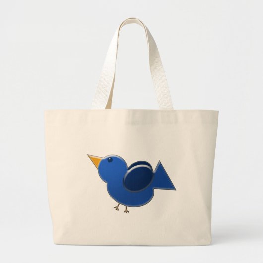 Blaue Vogel-Tasche Jumbo Stoffbeutel (Vorne)