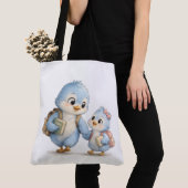 Blaue-Vogel-Tasche mit schwarzem Griff Tasche (Von Nahem)