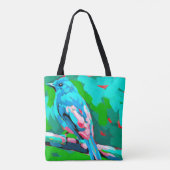 Blaue-Vogel-Tasche mit zwei Seiten Tasche (Rückseite)