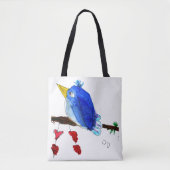 Blaue Vogel-Taschen-Tasche Tasche (Vorderseite)
