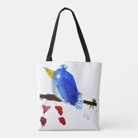 Blaue Vogel-Taschen-Tasche Tasche (Rückseite)