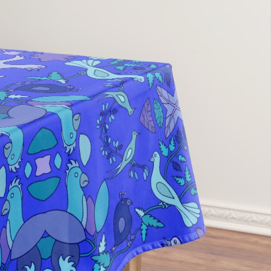 Blaue Vögel Tischdecke (Beispiel)