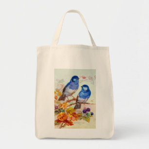 Blaue Vögel Tragetasche