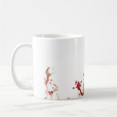 Blaue Vogel-und Beeren-Kaffee-Tasse Kaffeetasse (Links)