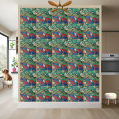 Blaue Vögel und Blossom Muster Chinesische Kunstsa Fliese