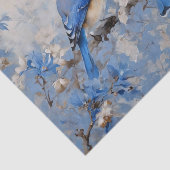Blaue Vögel und Blüten Dekoupage Tissue Seidenpapier (Ausschnitt)