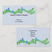 Blaue Vögel und grüne Reben Visitenkarte (Vorne/Hinten)