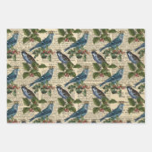 Blaue Vögel und Heilige Heiligbeeren Geschenkpapier Set (Vorderseite 3)