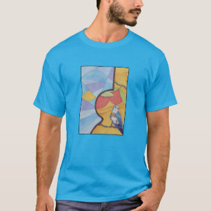Blaue Vogel und Orangen Bluesong T-Shirt
