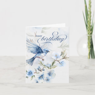 Blaue Vogel und Vergissmeinnicht Alles Gute zum Ge